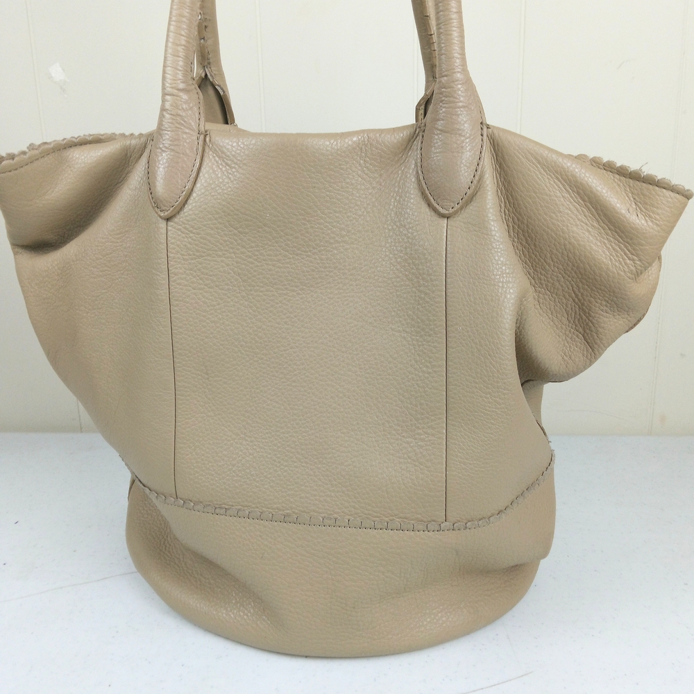 Margot Large Leather Tote Beige Casual Shopper Double Handle Shoulder Bag Carry